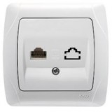 Carmen Белый Розетка компьютерная одинарная (RJ45 Cat5e)