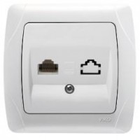 Carmen Белый Розетка компьютерная одинарная (RJ45 Cat5e)