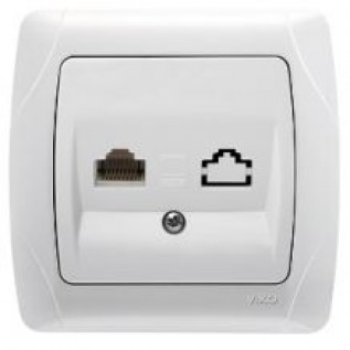 Carmen Белый Розетка компьютерная одинарная (RJ45 Cat5e)